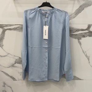 BRAND NEW WITH TAGS: Thakoon Silk smocked neck blouse size M, never before worn!